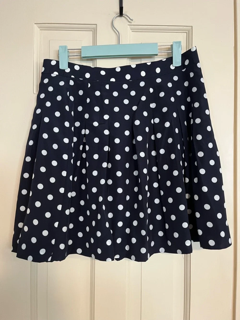 J. Crew Navy Polkadot Skirt